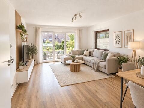 Modernisierte Eigentumswohnung mit großem Garten & Garage